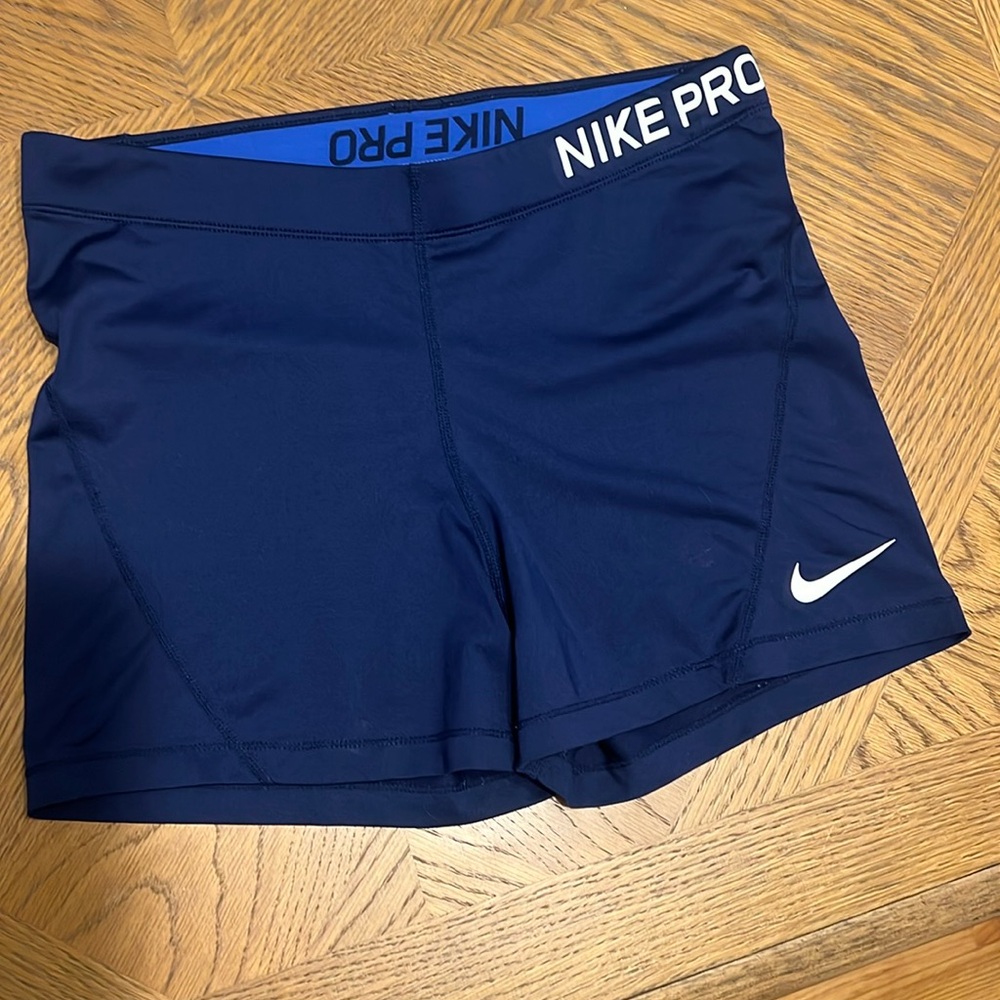 Gently worn Navy Nike Pro spandex shorts